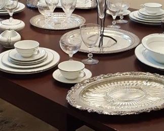 Silverplate and Noritake china