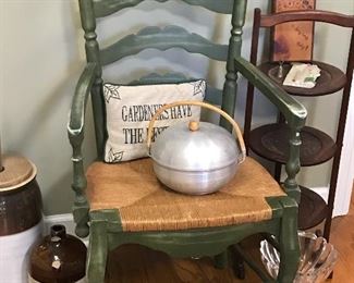 Rush seat arm chair