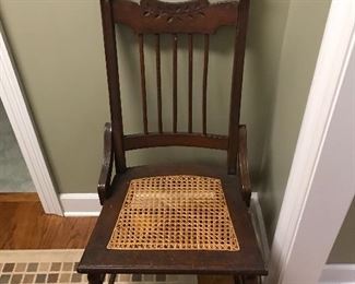 Pressed back cane seat chair