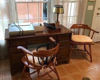 Desk and captain's chairs