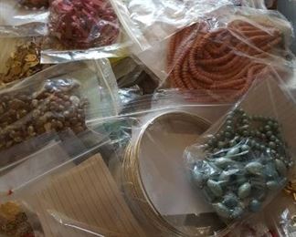 Some of the many bags of costume jewelry