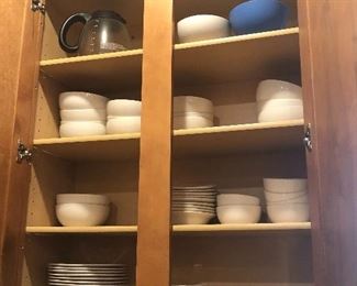 white dishes