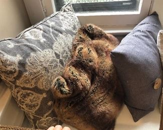decorator pillows some fur