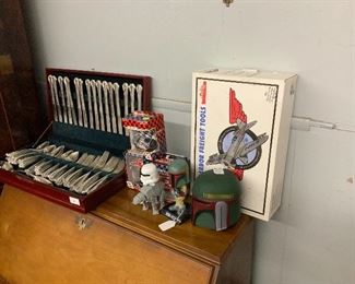 Toy collectibles and set of silver