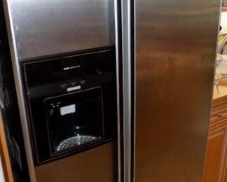 Jenn Air stainless side by side refrigerator