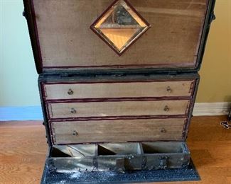 Frank A. Stallman's Dresser Trunk.  Theatrical and commercial work.