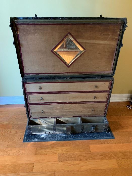 Frank A. Stallman's Dresser Trunk.  Theatrical and commercial work.
