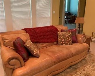 Leather Sofa and two matching chairs.