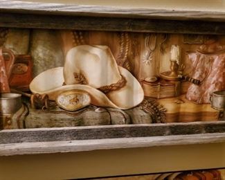 Picture painted on wavy Tin. It's Cool