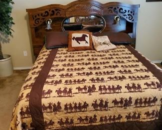 Cool Bed with Lights on the headboard. New mattress. Beautiful Bedding Sold separately.