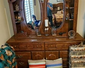 Dresser with 2 mirrors...and my reflection....sexy little devil ain't I?
