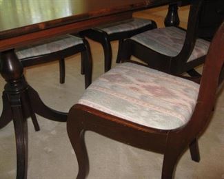 4 chairs in another fabric-easily recovered