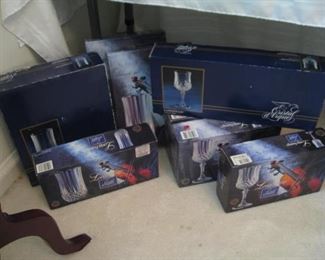 Lots of inexpensive stemware and tumblers