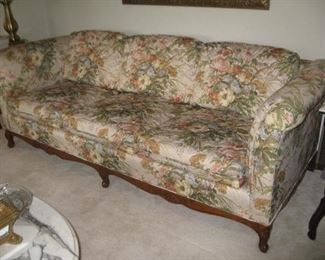 vintage sofa with quilted fabric