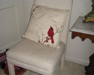 one of a pair of parsons chairs