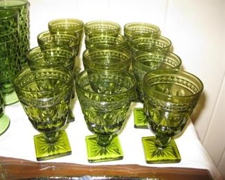 vintage green glassware