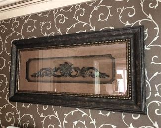 Framed iron artwork