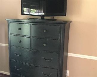 Restoration Hardware tall chest of drawers and TV