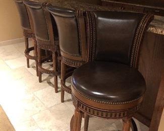 Leather bar stools - 4