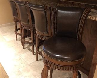 Leather bar stools - 4 