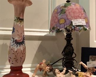 Lovely lamp and vase.