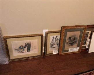 Beautifully framed etched prints suitable for lawyer or real estate or any business office.