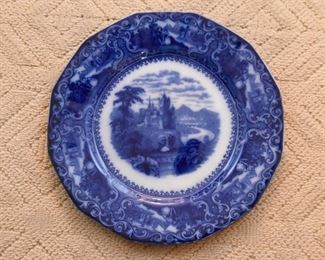 Antique Flow Blue Plate  