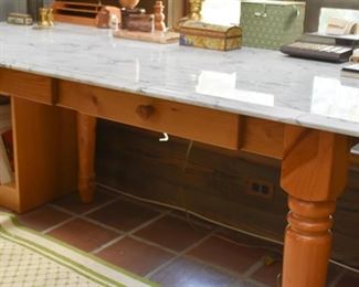Pine Table with Marble Top