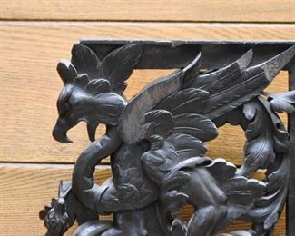 Carved Panel Bracket with Griffin or Eagle