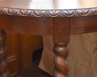 Antique Oak Occasional Table with Turned Legs 