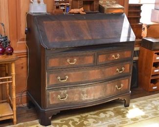 Antique / Vintage 4-Drawer Secretary with Inlaid Wood Accents 