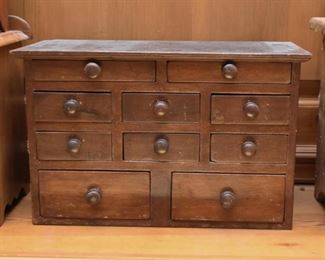 Primitive Wood Chest with Drawers / Apothecary Cabinet 