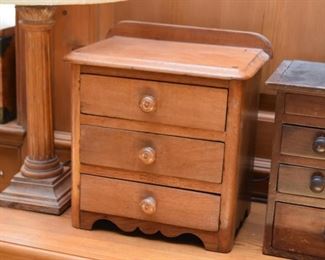 Primitive Wood Chest with Drawers 