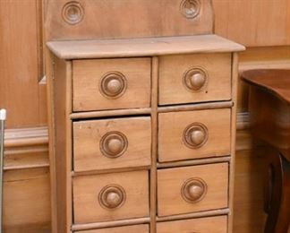 Primitive Wood Chest with Drawers / Apothecary Cabinet