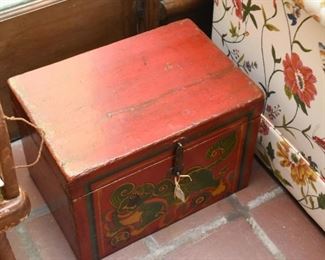Chinese Painted Wood Box 
