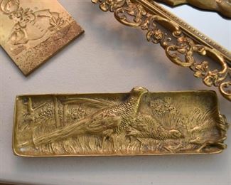 Brass Tray with Pheasants 