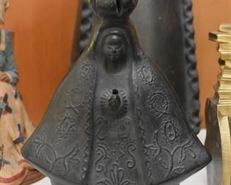 Black Clay Pottery Folk Art Statue