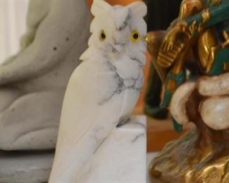 Carved Stone Owl Figurine 
