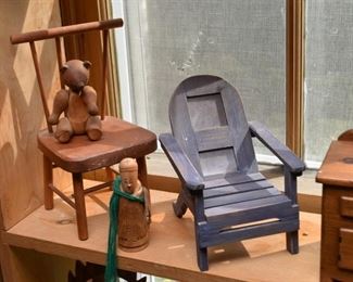 Miniature Furniture, Doll Furniture, Wooden Figures, Teddy Bear