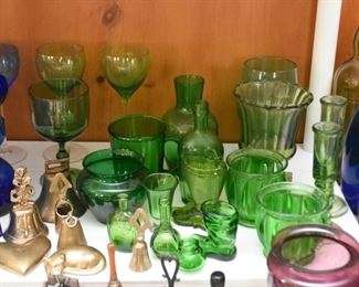 Vintage Green Glass / Glassware