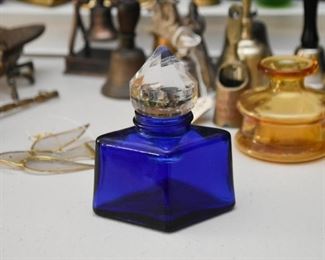 Vintage Cobalt Blue Glass Perfume Bottle