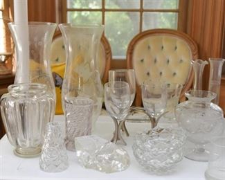 Various Cut Glass / Crystal / Glassware Pieces (Decanters, Pitchers, Vases, Bottles, Etc.)