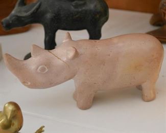 Stone Carving - Rhino Figurine