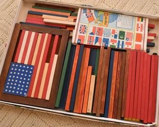 Vintage Wooden World Flags Toy