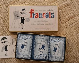 Vintage Berlitz Francais Card Game 