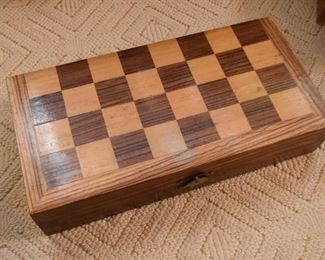Chess Board with Game Pieces 