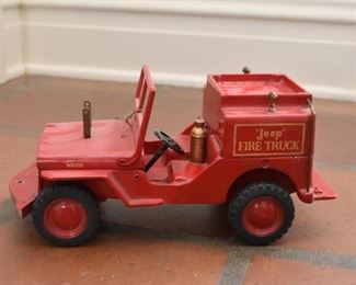 Vintage Jeep Fire Truck Toy