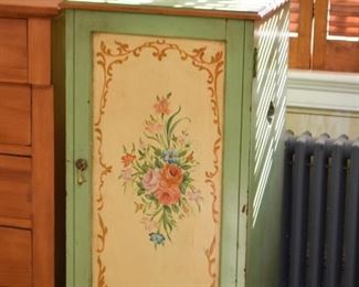 Hand Painted Storage Cabinet - Roses Motif