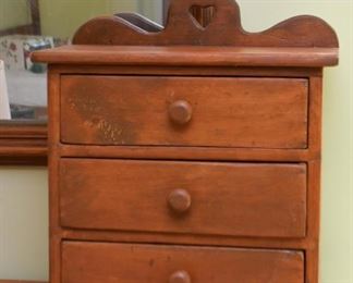 Small Primitive Wooden Chest of Drawers / Cabinet