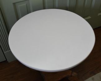 Oak Pedestal Table with Marble Top 